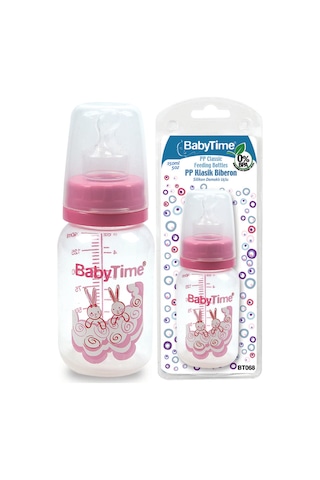 Baby Time Klasik Silikon Damak Uçlu PP Biberon 150 ML