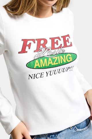 Itsbasic Kadın Beyaz W5 Free Amazing Baskılı Tasarım Sweatshirt