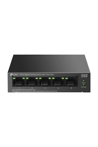 Tplınk LS105GP 4 Port Gigabit + 1 Port RJ45 65 W 250 M Uplink Poe Switch