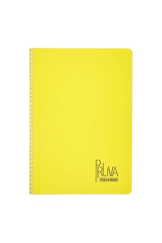 Meteksan Pruva A4 Pet Spiralli Karton Kapaklı Defter 144 Yaprak - Kareli - Sarı