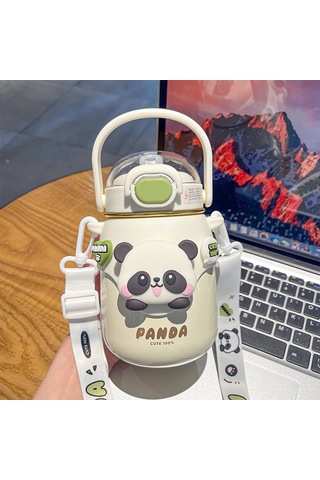 Jian Fan Panda Straw Büyük Kapasiteli Göbek Yalıtım Kabıbeyaz Beyaz