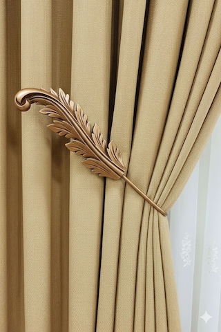 Fon Perde Toplayıcı Yaprak Renso 2 Adet 1sağ-1sol Bronz