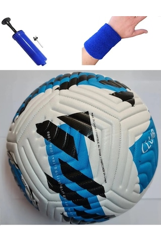 Avessa Futbol Topu + Pompa Sert Zemin Halı Saha Beyaz - Mavi