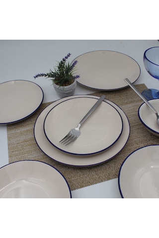 Royal 24 Parça 6 Kişilik Yemek Takımı- Kobalt File