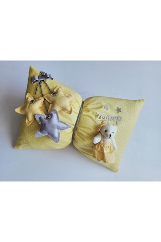 Momsandbabies Sarı Renkli Kız Bebek Dekoratif Yastık Takı Yastığı