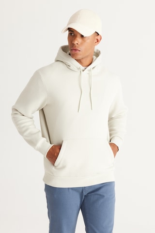 AC&Co / Altınyıldız Classics Erkek Bej Standart Fit Normal Kesim Kapüşonlu Kanguru Cepli Pamuklu Sweatshirt Bej