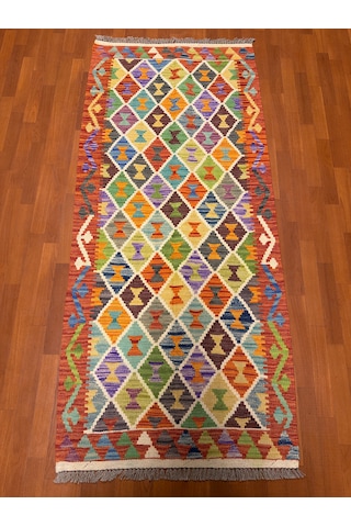 El Dokuma Afgan Kilim Açık Krem - Kahve El Dokuma Afgan Kilim Açık Krem - Kahve
