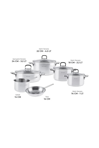 Emsan Cocinero 10 Parça Çelik Tencere Çeyiz Seti