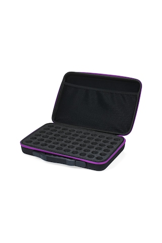 Gajeena Eşya Koruyucu Mor Eva Zıplayıcı Kutu - 10ml Yağ Fişekleri İçin 60 Bölmeli, Çantalı Ve Fantezi Cepli Taşıma Kutusu Diğer