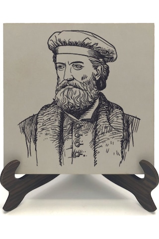 İtalyan Kaşif Marco Polo Baskılı Mdf Masaüstlük 10x10