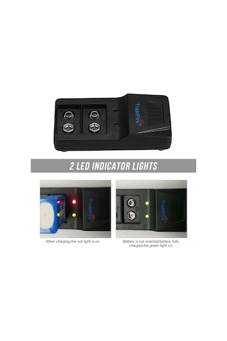 Tenfowee 9v Şarj Edilebilir Pil Şarj Cihazı, 2 Adet Pil İçin, Sabit Akım, Led Göstergesi, Usb Girişli, Ev Ve Seyahat İçin