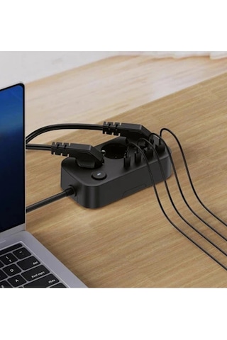 Bfs Akım Korumalı Priz 2 Usb + 2 Type-c Girişli 2 Metre Kablosu Anahtarlı Ve Duvara Monte Edilebilir Standart