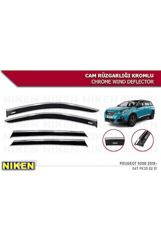 Peugeot 5008 Kromlu Cam Rüzgarlığı Niken 2017+