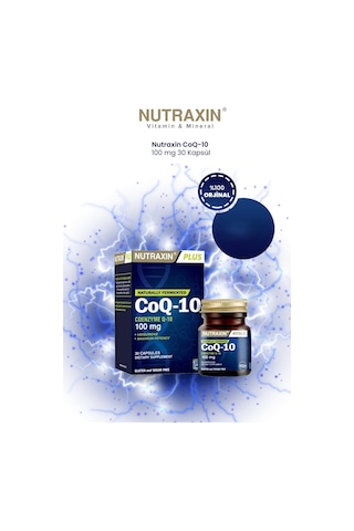 Nutraxin Koenzim Q10 100 Mg Takviye Edici Gıda 30 Yumuşak Kapsül - Coenzym, Coq10