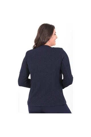 Ladies First Büyük Beden 3115 Lacivert Ceket+Atlet Abiye Ikili Takım