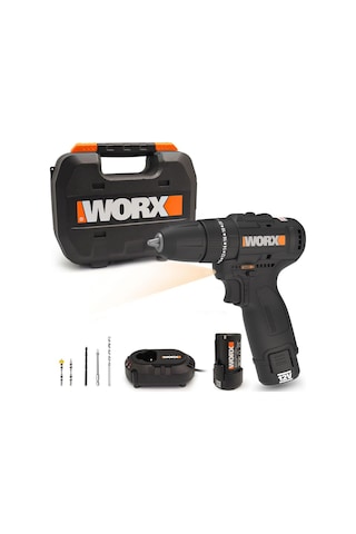 Worx WX121 12 V 2.0 AH Li-ion Çift Akülü Kömürsüz Darbeli Matkap + 5 Parça Aksesuar