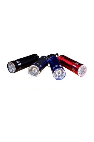 3 Adet 9 Ledli Metal Mini El Fener Çok Renkli