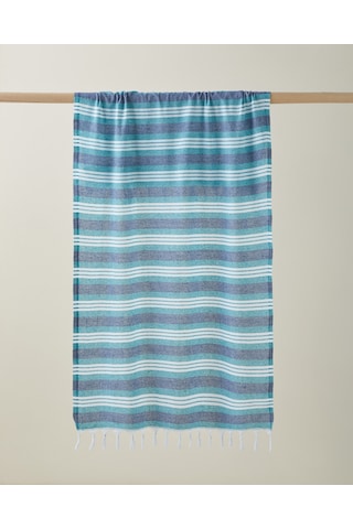 Striva Rejenere Çizgili Peştamal 80x150 Cm Lacivert-yeşil