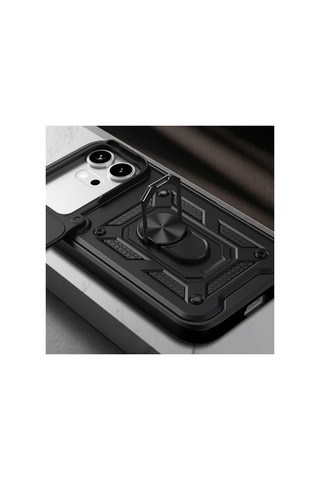 Tecno Pova C 2 İle Phoenixshield Sürgülü Sistem Kamera Korumalı Kapak Tam Koruma Manyetik Ve Kapak Siyah