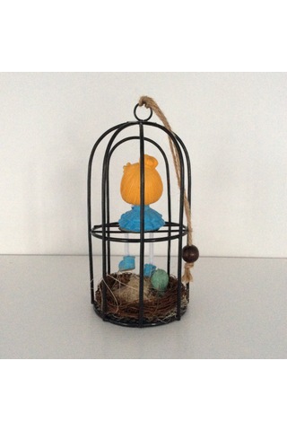 Kafeste Oturan Kız Biblo Mavi 2 Diğer