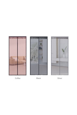 Xindoker Siyah Magnetik Moskit Neti - 80x210 Cm Perde, Bantlı Kurulum, Tıkanıksız Açılış, Poliester Dokuma, Ev Odaları İçin Siyah