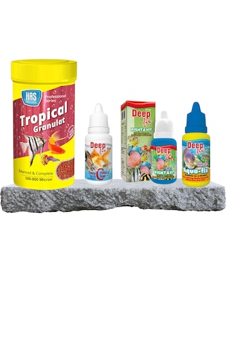 Purecanpati Granül Tropikal Balık Yem Ve Akvaryum Bakım Seti