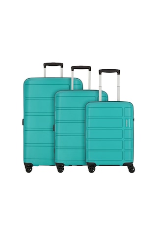 American Tourister Summer Splash 3'lü Valiz Seti, Tsa Kilitli, 4 Tekerlekli Turkuaz