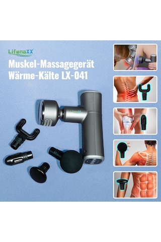 Lifenaxx Kas Masajı Sıcak-soğuk Terapisi Pro Lx-041 - 6 Seviyede Isıtma Fonksiyonlu Ve Soğuk Fonksiyonlu Masaj Tabancası, 5 Masaj Başlığı, 2000mah Pil Ömrü