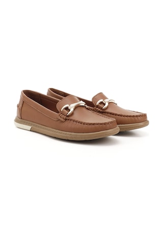 Gönderi(R) Gönderi R Taba Antik Tokalı Rok Hakiki Deri Comfort Loafer Taba Antik