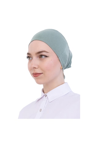 Modish Group Pratik Bone Pamuklu Tesettür İç Bone, Başörtüsü İçin Hazır Viskon Şapka, Namaz Günlük Kullanım İçin Açık Yeşil