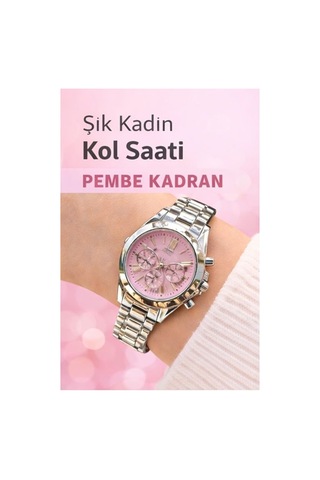 Roma Rakamlı Çelik Çizilmez Kordonlu Kadın Kol Saati Pembe - 867551585 Gri
