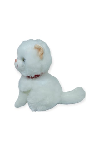 Sesli Peluş Kedi Van Kedisi 25 Cm - Beyaz Beyaz