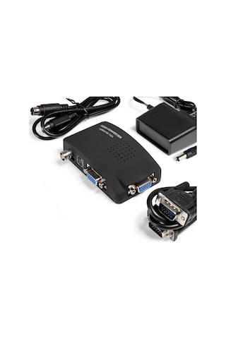 BNC - VGA Video Dönüştürücü Bileşik S-Video Girişi - PC VGA Çıkış