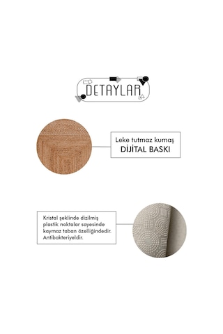 Decomia Home Dijital Kaymaz Yıkanabilir İskandinav Modern Salon Halısı Mutfak Halısı Koridor Halısı Yolluk DC-7067