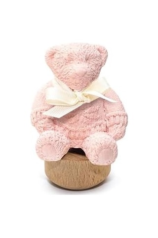 Ahşap Kaideli New Baby Kokulu Pembe Ayıcık Seramik Koku Taşı Abundance Prosperity