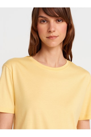 Dilvin 31791 Bisiklet Yaka Modal T-shirt-sarı Sarı