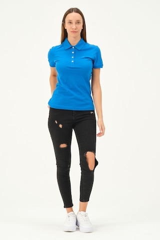 Msw Kadın Kısa Kollu Regular Fit Polo Yaka T-shirt Kobalt Mavi