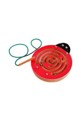 Montessori Ahşap Uğur Böceği Manyetik Labirent