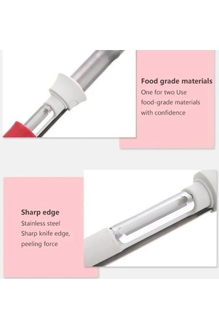 Primepickings 2'lik Meyve Soyma & Çekirdek Çıkarma Aleti - Paslanmaz Çelik Sebze Aleti Beyaz