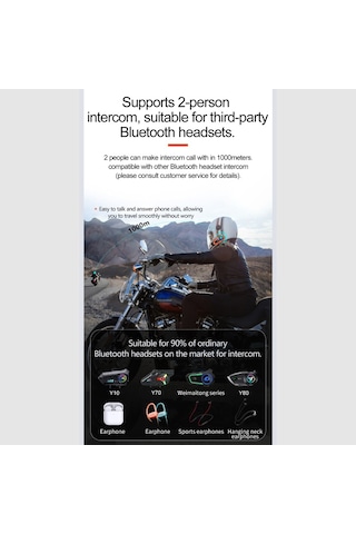 Vkemall Q082x Kask Bluetooth Kulaklık 1000 Metre Çift İnterkom Motosiklet Kask Kulaklık Yumuşak Etiket
