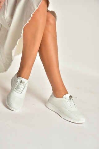 Fox Shoes Y999255803 Beyaz Hakiki Deri Kadın Spor Ayakkabı Sneakers Beyaz