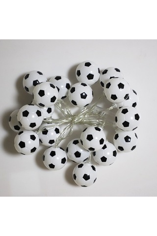 Hfambition Futbol Desenli Led Işık Zinciri - 3m 20 Işık Renkli, Pilli Spor Parti Bar Dekorasyon Aydınlatması