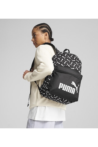 Puma Phase Aop Backpack Unisex Puma Desenli Sırt Çantası 9116901 Siyah