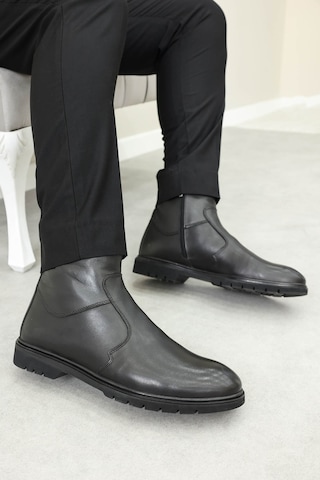 Hakiki Deri Kürklü Erkek Klasik Bot 711kma213 Siyah