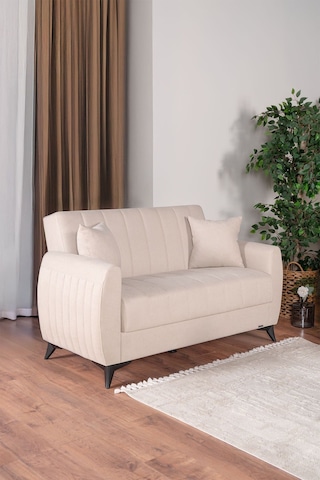 Linda Iki Kişilik Kanepe Yüksek Ayaklı Krem Bej