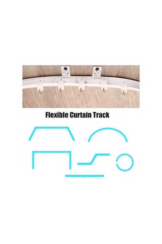 Ebitda 5 Metre Esnek Perde Rayı Seti - Tavan & Yan Montaj, 30 Kanca & Kasnaklı, Plastik Çelik, Beyaz