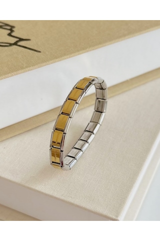 Silver Frame İtalyan Bileklik Çok Renkli