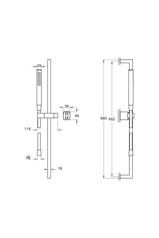 VitrA Sticx 1f A45711 El Duşu Takımı, Krom Krom