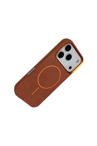 Joko Apple iPhone Uyumlu 17 Pro Max Luno Deri Magsafe Kapak - Kahverengi