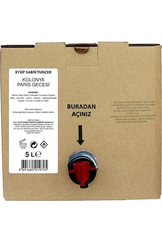 Eyüp Sabri Tuncer 68 Derece Paris Gecesi Kolonya Bag in Box 5 L